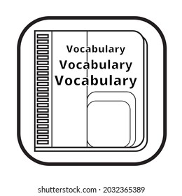 Vocabulary icon- symbol english book