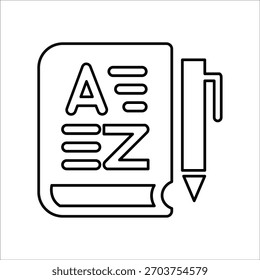 Iconos de vocabulario. Vector de línea simple