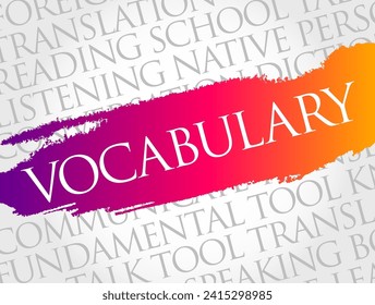Vocabulary word cloud collage, education concept background
