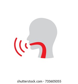 Vocal Cord Icon W Person Image Vector Illustration