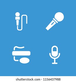 Vocal icon. collection of 4 vocal filled icons such as microphone. editable vocal icons for web and mobile.