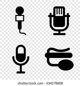 Vocal icons set. set of 4 vocal filled icons such as microphone