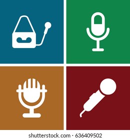Vocal icons set. set of 4 vocal filled icons such as