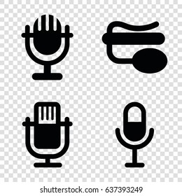 Vocal icons set. set of 4 vocal filled icons such as microphone