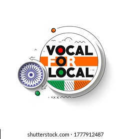 VOCAL FOR LOCAL" campaign of India - Independence Day Poster. Vector Modern Banner Illustration.