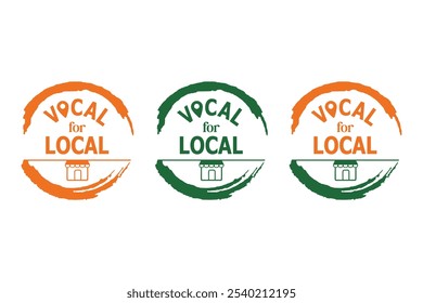 VOCAL FOR LOCAL" campaign of India. Vector logo Illustration.