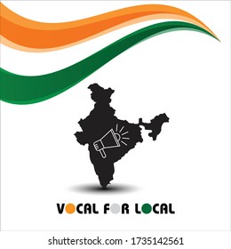 Vocal For Local Vector Illustration. Slogan Given by Indian Prime Minister For Empowering the Nations Self Dependency. Illustration shows the symbols & texts for slogan. GO LOCAL