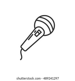 vocal microphone, line icon