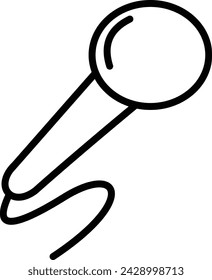 Icono de línea de micrófono vocal ilustración de plantilla de diseño vectorial con trazo editable