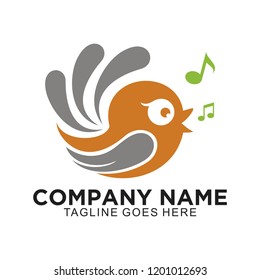 Vocal, Music Bird Concept And Song Bird Logo Template