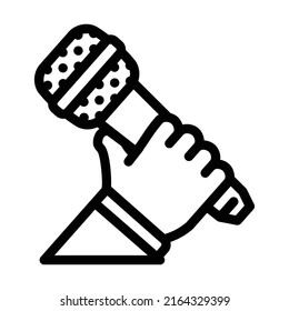 vocal music line icon vector. vocal music sign. isolated contour symbol black illustration