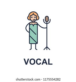 vocal musician icon. Element of music style icon for mobile concept and web apps. Colored vocal music style icon can be used for web and mobile