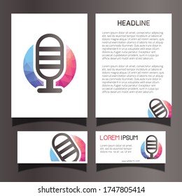 Vocal Vocalist Music Logo Type Concept Lowpoly Brochure Flyer Design