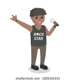 Vocalis african Playing At Concert design character on white background