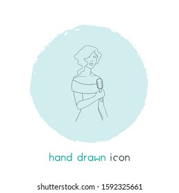Vocalist icon line element. Vector illustration of vocalist icon line isolated on clean background for your web mobile app logo design.