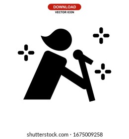 Vocalist icon or logo isolated sign symbol vector illustration. high quality black style vector icons.
