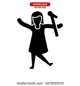 vocalist icon or logo isolated sign symbol vector illustration - high quality black style vector icons
