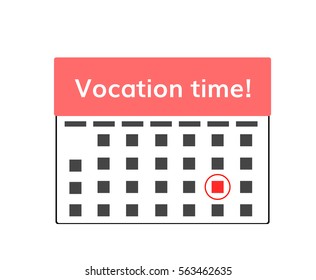 vocation time allocated day in calendar 