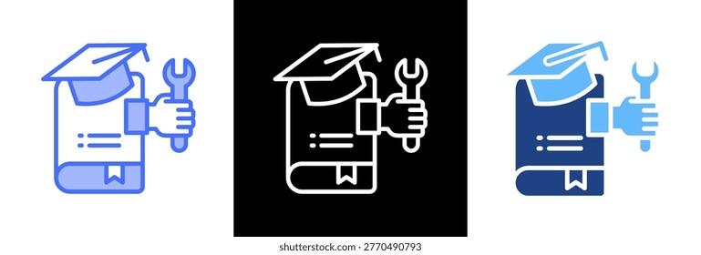 Vocational Education Icon triplestyle Vector Illustration