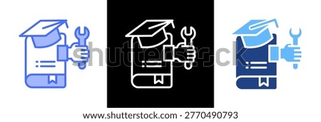 Vocational Education Icon triplestyle Vector Illustration