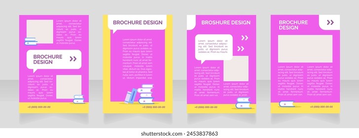 Vocational school blank brochure layout design. Postsecondary education. Vertical poster template set with empty copy space for text. Premade corporate reports collection. Editable flyer paper pages