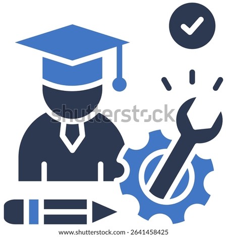 Vocational Training Icon Mixed Vector Illustration