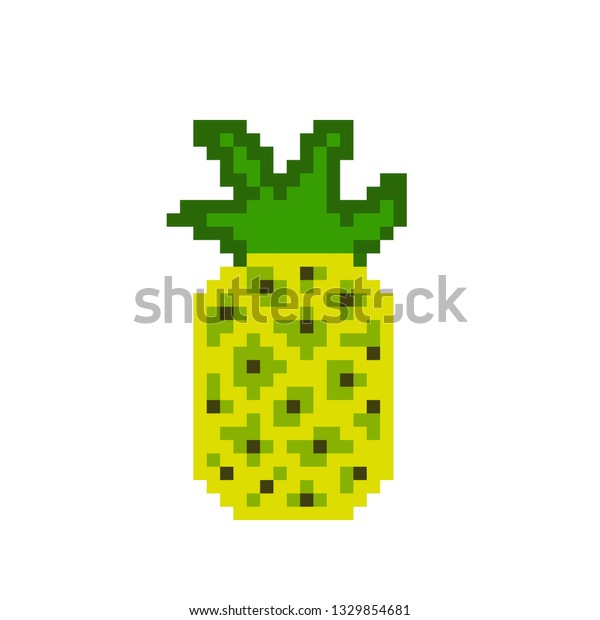 Vocter Pineapple Concept Pixel Art Stock Vector Royalty