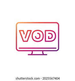 VOD Line Icon, Video On Demand