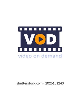 VOD, Video On Demand Icon, Vector