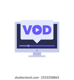 VOD, video on demand icon, vector