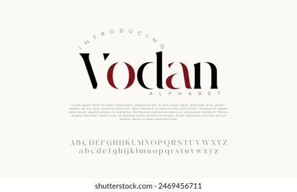 Vodan vector alphabet font for logo design