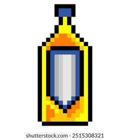 Vodca bottle in pixel art style