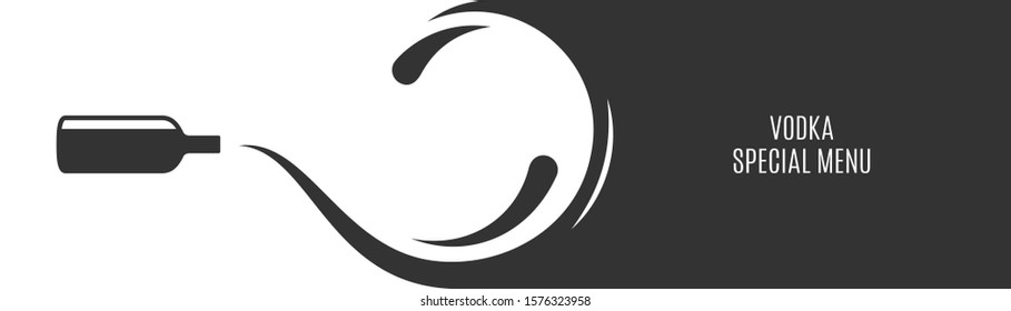 Vodka banner with vodka bottle splash vector background