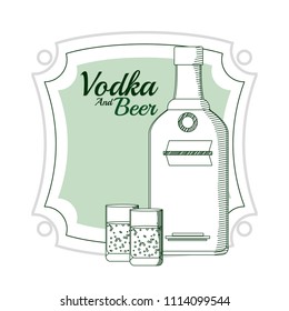 Vodka and beer concept