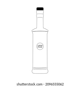 Botella de vainilla con sabor a vaporo 70Cl,vector de diseño de icono plano