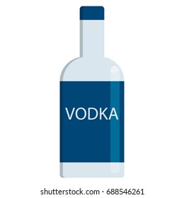 Vodka bottle alcoholic beverage flat icon, vector sign, colorful pictogram isolated on white. Symbol, logo illustration. Flat style design