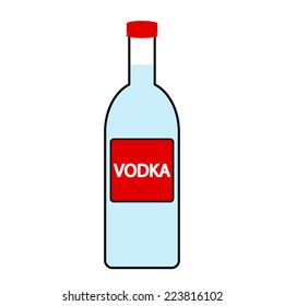 Vodka bottle icon on white background. Vector illustration.