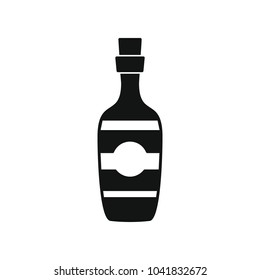 Vodka bottle icon. Silhouette illustration of Vodka bottle vector icon for web and advertising