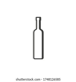 Línea de botellas de Vodka. Plantilla simple. Objeto aislado. Borde oscuro. Ilustración plana sobre fondo blanco.