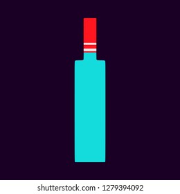 Vodka bottle liquid pub alcohol closeup vector symbol icon. Glass product drink shop