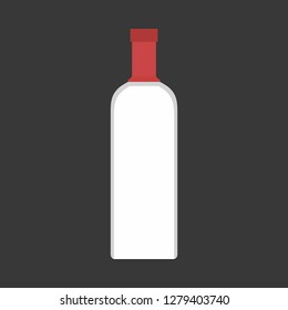 Vodka bottle liquid pub alcohol closeup vector symbol icon. Glass product drink shop