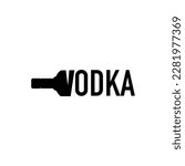 Vodka bottle logo. Lettering sign of vodka