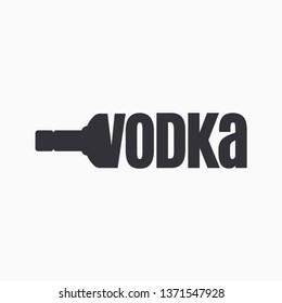 Vodka Bottle Logo. Lettering Sign Of Vodka On White Background