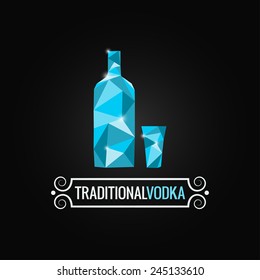 vodka bottle poly design background