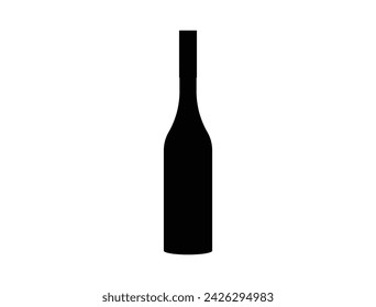 Vodka bottle silhouette vector art white background