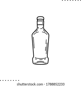 Vodka bottle vector icon in outlines