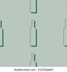 Frascos de vodka en un patrón sin fisuras. Estilo de arte de línea. Imagen de contorno. Plantilla de repetición de color. El concepto de las bebidas de fiesta. Ilustración sobre el fondo. Estilo de diseño plano para cualquier propósito. Vector.
