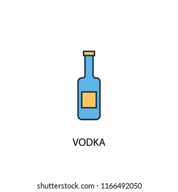 vodka concept 2 colored line icon. Simple yellow and blue element illustration. vodka concept outline symbol design from Russia set