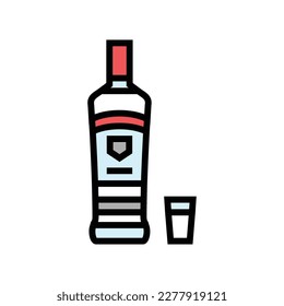 vodka drink bottle color icon vector. vodka drink bottle sign. isolated symbol illustration