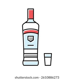vodka drink bottle color icon vector. vodka drink bottle sign. isolated symbol illustration